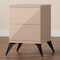 Baxton Studio Draper Mid-Century Modern Two-Tone Light Brown and Black Wood 2-Drawer Nightstand 243-13501-ZORO - alternate 3